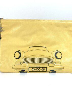 Chanel Clutch Bag Coco Havana Car Logo Leather Yellow